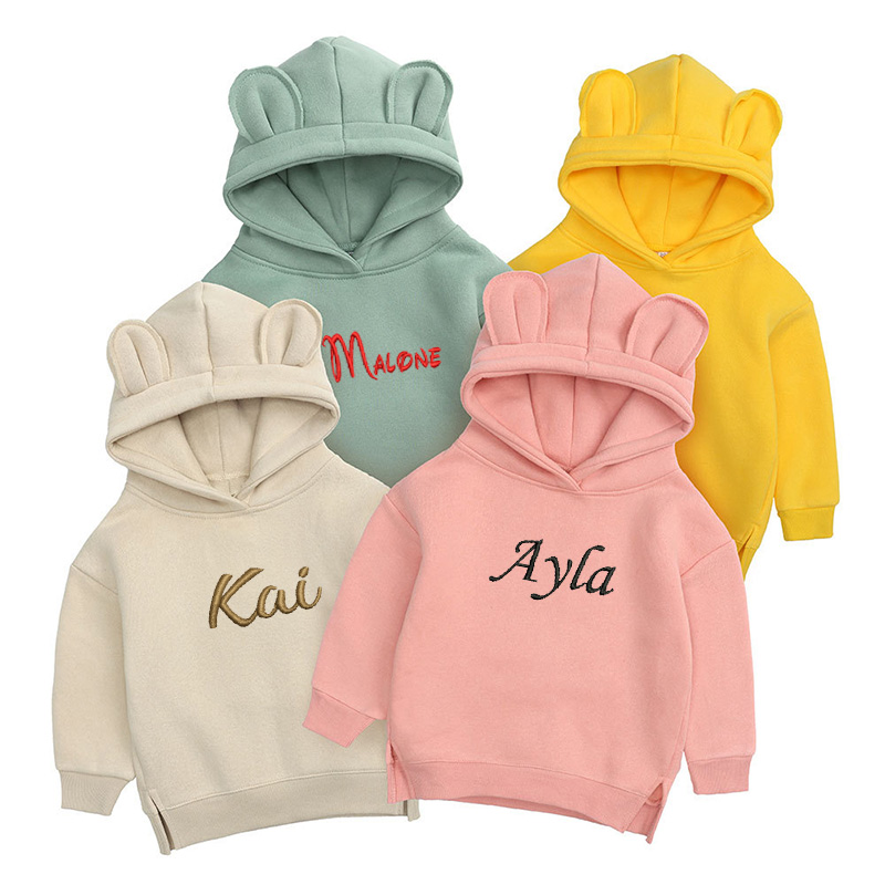 Baby Clothing Names - مطرزة الدب هوديي للأطفال ، شخصية