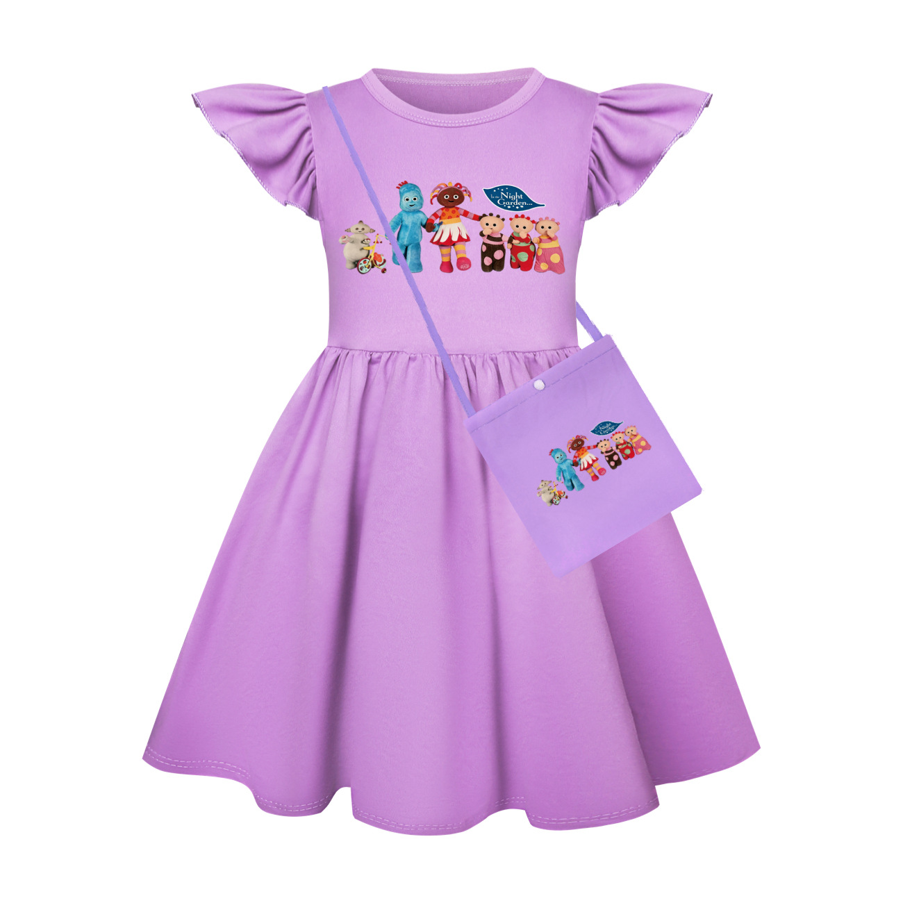 Baby Clothing Night - فستان كرتوني بطبعة تلفزيون في حديقة