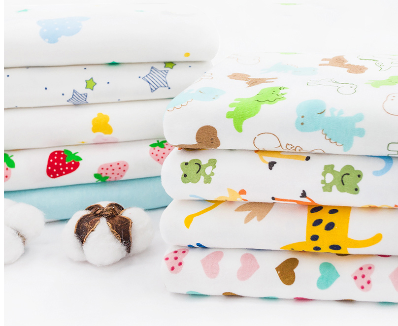 Baby Clothing Sewing - قماش قطني مطبوع قابل للتمدد بنقوش
